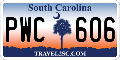 SC license plate PWC606