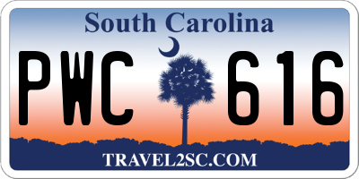SC license plate PWC616