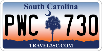 SC license plate PWC730