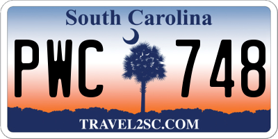 SC license plate PWC748