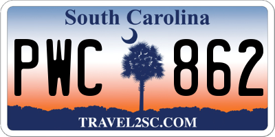 SC license plate PWC862