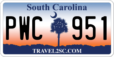 SC license plate PWC951
