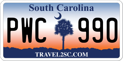 SC license plate PWC990