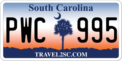 SC license plate PWC995