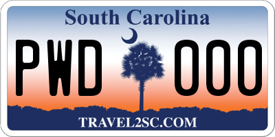 SC license plate PWD000