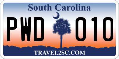SC license plate PWD010
