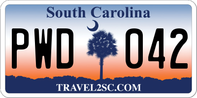 SC license plate PWD042