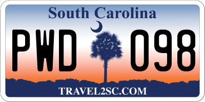 SC license plate PWD098