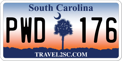 SC license plate PWD176