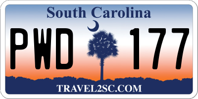 SC license plate PWD177