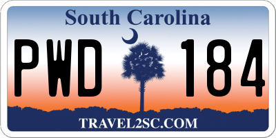 SC license plate PWD184
