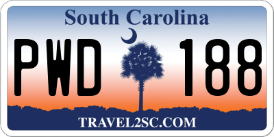 SC license plate PWD188