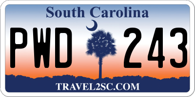 SC license plate PWD243