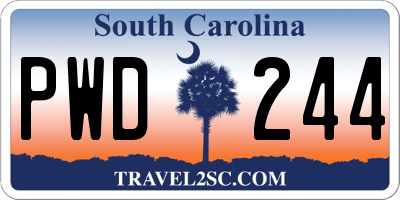 SC license plate PWD244