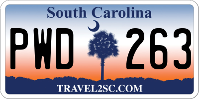 SC license plate PWD263