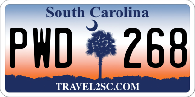 SC license plate PWD268