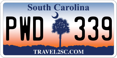 SC license plate PWD339