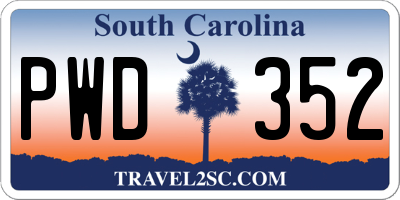 SC license plate PWD352
