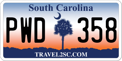 SC license plate PWD358