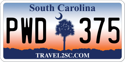 SC license plate PWD375