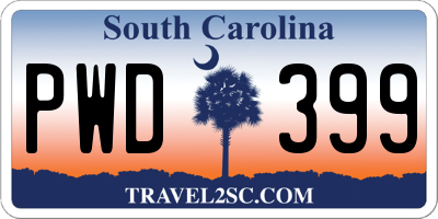 SC license plate PWD399