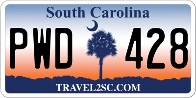 SC license plate PWD428