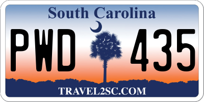 SC license plate PWD435