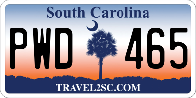 SC license plate PWD465