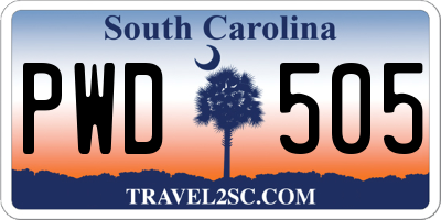 SC license plate PWD505