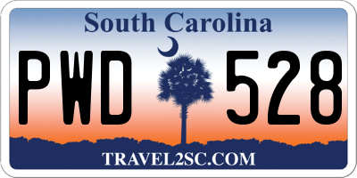 SC license plate PWD528