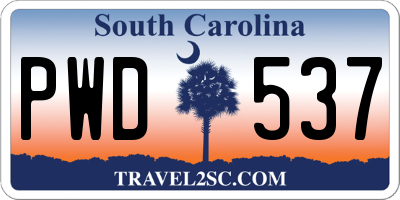 SC license plate PWD537