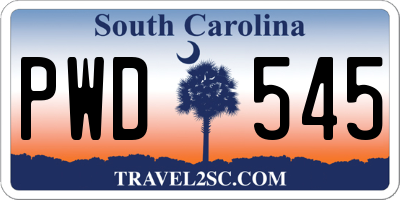 SC license plate PWD545