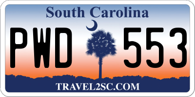 SC license plate PWD553