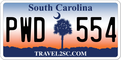 SC license plate PWD554