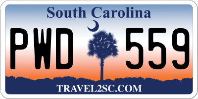 SC license plate PWD559