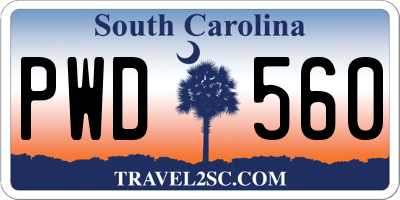 SC license plate PWD560