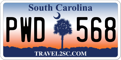 SC license plate PWD568
