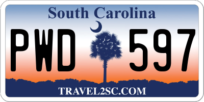 SC license plate PWD597