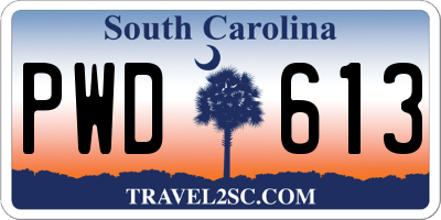 SC license plate PWD613