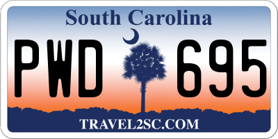 SC license plate PWD695