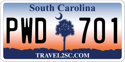 SC license plate PWD701