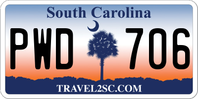 SC license plate PWD706