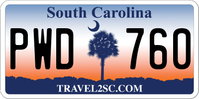 SC license plate PWD760