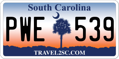 SC license plate PWE539