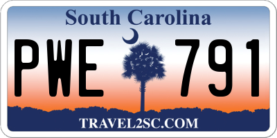 SC license plate PWE791
