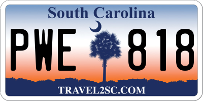 SC license plate PWE818