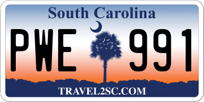 SC license plate PWE991