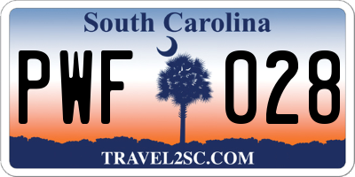 SC license plate PWF028