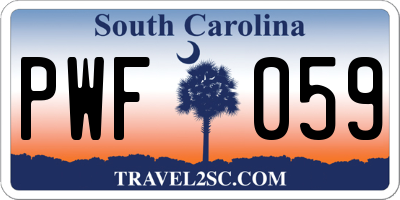 SC license plate PWF059