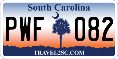 SC license plate PWF082